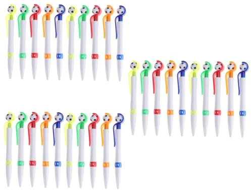 SEWACC 30pezzi Pz Penne Sfera Forma Di Pallone Da Calcio Gadget Creativo Per Scuola Ufficio e Casa Scrittura e Comfort Ottimale