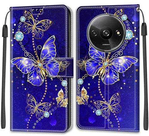 KENHONER Phone Case for Xiaomi Redmi A3 / A3x, Shockproof Flip Cover Case with [Card Slots Kickstand] [Magnetic Closure] Compatible Xiaomi Redmi A3 / A3x