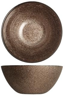 H&H-Regent, set 6 bowl, ciotole natalizie, in vetro, effetto glitter, bronzo, 15 cm
