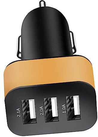 HOMSFOU 2.1a Kfz USB Ladegerät Aluminiumlegierung Handy Auto Charger Power Inverter Ladestecker Schnellladefunktion Für Mobiltelefon Plus Note Schwarz-Gold