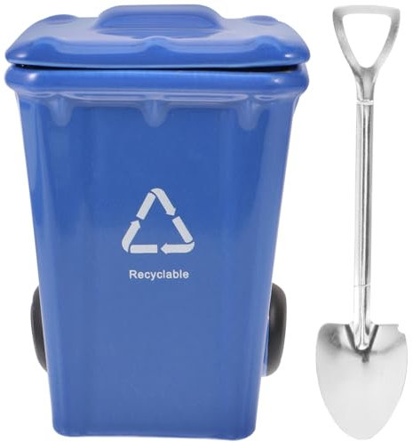 Ciieeo Funny Trash Bin Ceramic Cup Lid Novelty Office Drink Cup for Prank Cute for Daily Use and Household