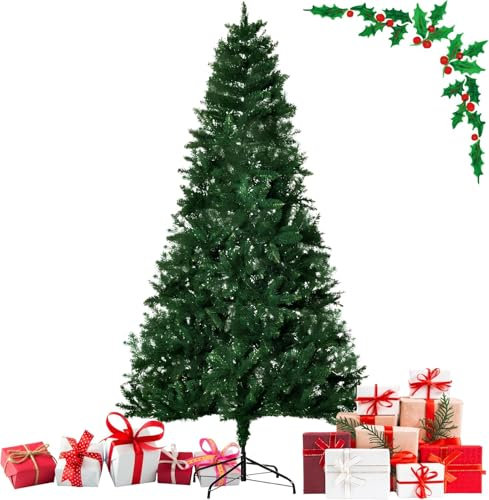 Albero di Natale 180 cm - MODELLO VERDE INCANTO - Alberto Da 650 Rami SUPER FOLTI, Realistici e ANTIPUNTA, Base in Ferro Stabile, MONTAGGIO FACILE, Colore Verde Naturale, Ignifugo