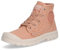 Palladium Stivale alto da donna Pampa, stivali stringati in tela vegana, Pietra rosa, 37.5 EU