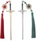 APOMOONS 2 Stück Lesezeichen Schwert, Vintage Lesezeichen Metall, Personalisierte Book Marks Bookmarks, Quaste Metall Lesezeichen Geschenk für Leseliebhaber, Studenten, Männer, Frauen(Rot, Grün)