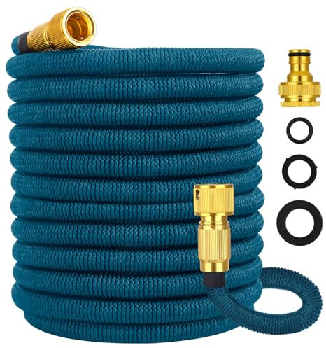 Sylken Garden Hose Expandable Garden Pipes,Water Hosepipe Retractable Flexible Never Kink Hose Pipe for Pet & Car Washing, Cleaning, Watering Lawn and Garden(Reaching 50FT After Expansion)