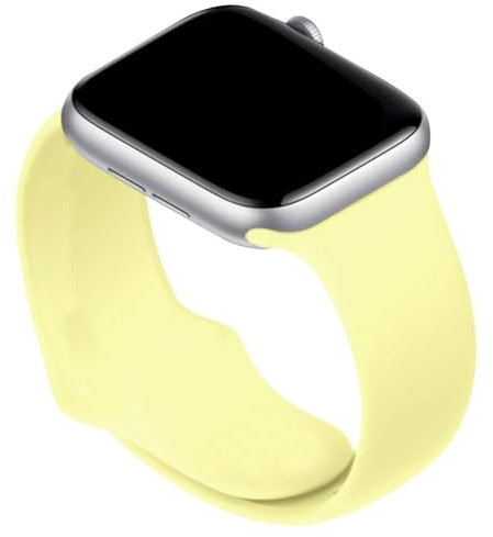 YMKFGUPKRG Silicone Band For Apple Watch Ultra 2 49mm 45mm Cinturino per orologio(43-Milk-yellow,38mm 40mm 41mm ML)