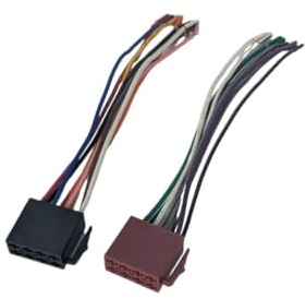 Auto Radio Adapter 2X DIN ISO Stecker Kabel 16 Pin Strom Kompatibel mit VW Audi Mercedes BMW