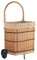 e-wicker24 Alles aus Weide Kaminholzkorb auf Rollen Trolley fahrbar aus Vollweide Kaminkorb Halbrund Rollkorb aus Weide für Kaminholz Aufbewahrungskorb Einkaufskorb (Jutebesatz)