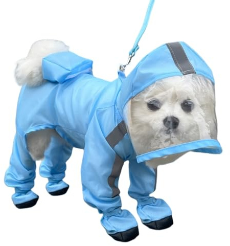 Hund Regenmantel und Regenschuhe Set Haustier Regenmantel mit Kapuze für kleine mittlere große Hunde