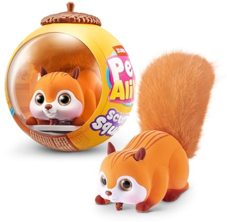 Pets Alive Scurry'n Squirrel (Orange) by ZURU – Interactive Robotic Pet Toy, Moving Squirrel with Realistic Movements and Sounds, Ages 2+, Child Toddler