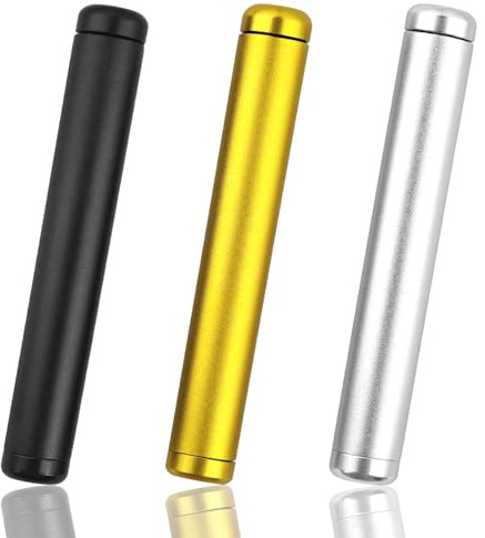 3 Stück Joint Hülle,Joint Case 110 mm,Metall Aluminium Joint Hülle Kingsize,Geruchsdicht Wasserdicht Joint Tube,Hochwertige Joint Zubehör Aufbewahrung(Schwarz, Gold, Silber)
