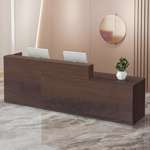 UULBDCD Empfangstheke Holz Modern Empfangstresen Theke Rezeption Tisch, Verkaufstheke Rezeption Mit Schublade Und Offenen Regalen, 100–180 cm Rezeptionstheken Für Salon Hotel Büros Lobbys Geschäft
