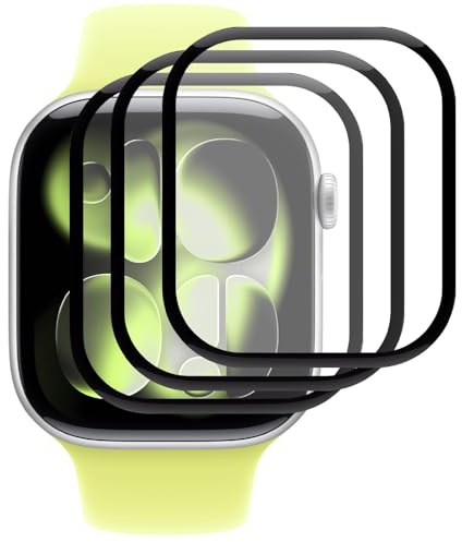 GIOPUEY 3 Unidades Protector de Pantalla para Apple Watch Series 11 42mm (2025), [Cobertura Completa] HD Material Compuesto Láminas Protectora con Capa Oleófoba - Transparente