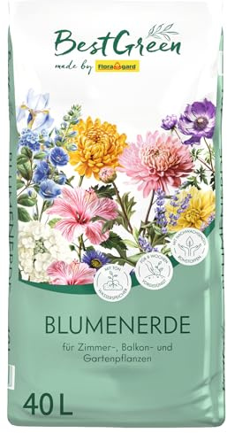 BestGreen Blumenerde 40 L – torfreduzierte Universal- & Pflanzerde mit lockerer Struktur & guter Wasserspeicherung – ideal für Zimmer-, Balkon- & Kübelpflanzen für kräftiges Wachstum