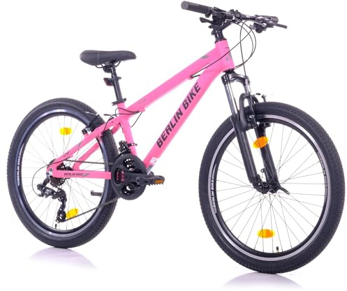 Mountainbike MTB1: 24 Zoll Mountainbike Fahrrad Aluminiumrahmen mit Gabelfederung Luftfederung Lockout 21 Gang Shimano