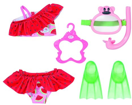 BABY born Schnorchel-Set für 43 cm Puppen | Bikini, Taucherbrille, Schwimmflossen, Puppenzubehör für 43 cm Puppen