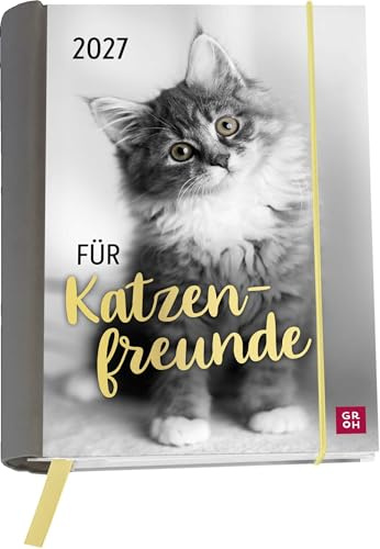 Buchkalender 2027: Für Katzenfreunde: A6-Wochenplaner und Katzenkalender. Taschenkalender und Terminplaner mit Spiralbindung und heraustrennbaren Postkarten
