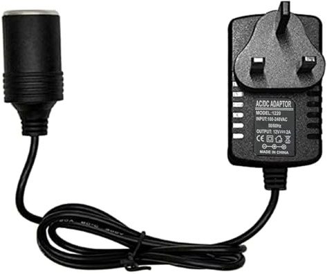 Car Power Inverters, Car Plug Adapter 240V 2A AC Mains to 12V DC Car Converter UK Plug Cigarette Lighter Household Socket Voltage Converter Power Adapter