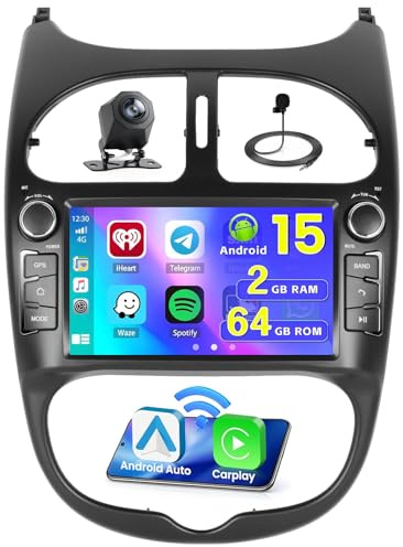 Ohradio Android 15 Autoradio für Peugeot 206 1998-2016 7 Zoll CarPlay GPS | 2+64GB. Auch für Peugeot 206 CC/SW, Citroen C2. Wireless CarPlay, Android Auto, WiFi, Navi, BT, MIC, Rückfahrkamera.