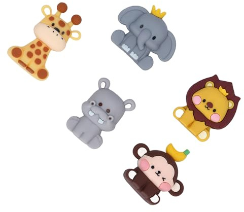 RASTKY Figurines de Décoration de Gâteau Animaux de la Jungle Safari Matériau Sûr Facile à Assembler pour Baby Shower et Fête à Thème Forêt 5 Pièces Décorations de Gâteau Animaux de la Jungle
