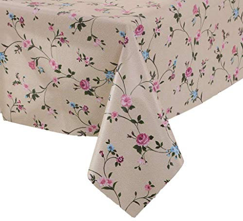 Vinylla English Roses Purple Easy Wipe Clean PVC Tablecloth, 140x180cm