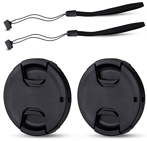 JJC 2-Pack 67mm Front Lens Cap Cover with Deluxe Cap Keeper for Canon EF-S 18-135mm f3.5-5.6, RF 24-105mm f4-7.1, Sony FE 85mm f1.8, Sigma 16mm f1.4 DC DN Lens and Other Lenses with 67mm Filter Thread