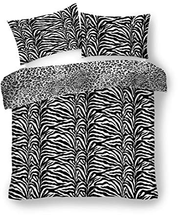 Gaveno Cavailia Zebra Skin White/Black Printed Luxurious Duvet Covers Quilt Covers Reversible Bedding Sets with Pillowcases (Double)