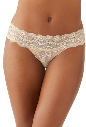 b.tempt'd by Wacoal womens Lace Panty Bikini Style Underwear, Blue Natural, Large US