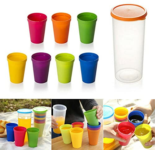 OFKPO 8 PCS Piega Plastica Tazza da Viaggio Multicolore