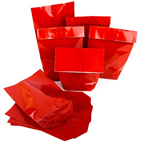 Logbuch-Verlag 25 kleine rote Papiertüten Papierbeutel zum Befüllen 14 x 22 x 5,5 cm Verpackung Geschenktüte für kleine Geschenke