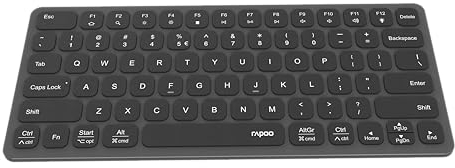 Rapoo UCK-6001 Ultraflache beleuchtete Tastatur mit 8-in-1 USB-C Multiport Hub, flaches Aluminium Design DE-Layout QWERTZ PC & Mac - dunkelgrau