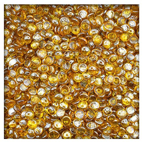 Kieskönig 500g Glasnuggets Glassteine Muggelsteine Mosaiksteine Tischdeko 17-19 mm Bernstein