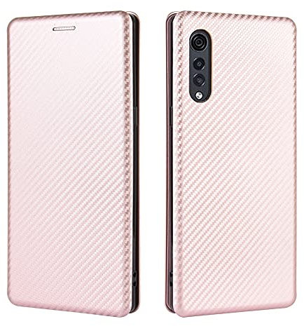 Phone Flip Case Pour étui de velours LG Velvet Fibre de carbone PU et TPU Coque hybride TPU Protection complète Couvercle de boîtes à rabat antichoc pour LG Velvet Couverture arrière du smartphone