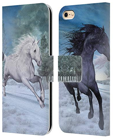Head Case Designs Officially Licensed Simone Gatterwe Freedom In The Snow Horses Leather Wallet Case Compatible With Apple iPhone 6 / iPhone 6s