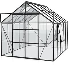 Jupiter 8300 ESG 3mm, schwarz Gewächshaus 4 Dachfenster 1 Seitenfenster Vitavia