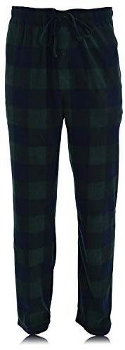Hanes Men's Microfleece Plaid Sleep Pant, Navy/Green Buffalo, XX-Large
