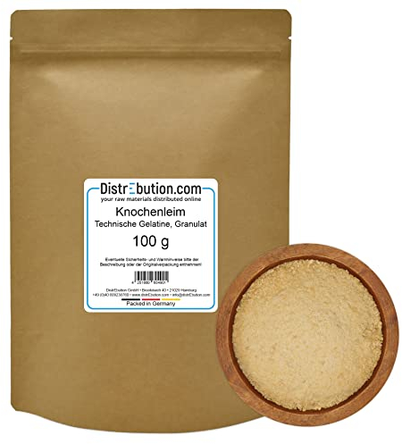 Knochenleim Granulat 100g, Technische Gelatine, Holzleim, Perlleim für Holz, Papier