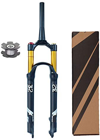 TOMYEUS 26 27,5 29 Pollici Forcella Ammortizzata MTB, Tubo Dritto 1-1/8 Bicicletta Ammortizzatore Forcella Anteriore 120 mm Viaggio (Colore : Shoulder Lock-B, Size : 29 inch)