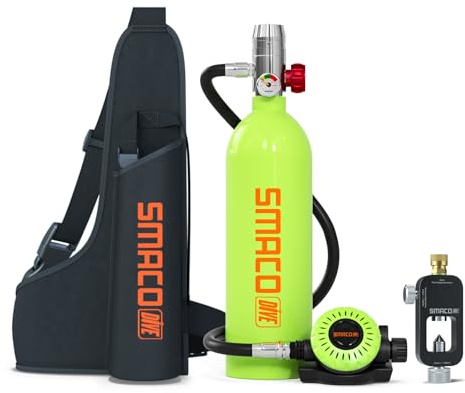 SMACO Mini Tauchflasche Sauerstoffflasche Taucherflasche Mini zum tauchen Mit 15 Bis 20 Minuten Tauchen Sauerstofftank Taucher Set Tauchausrüstung Tragbare 1L S400