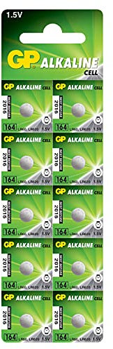 GP GPPBA164F004 Alkaline Button Cell 164 (LR620) - Card of 10