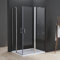 Duschkabine 120x90cm Eckeinstieg Doppel Schwingtür Pendeltür mit Festem Segment 6mm NANO ESG Sicherheitsglas Duschabtrennung Duschwand mit Stabilisator Höhe 185cm