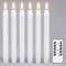 Eldnacele LED Stabkerzen mit Timerfunktion flackernde Flamme, Spiralkerzen gedrehte Stabkerzen dekorative Haushaltkerzen Tropffrei Weiß Ø 2 x 25 cm aus Stearin für Restaurants, Hochzeiten und Partys