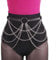 Zookey Punk Leather Waist Chain Belt Black Gothic Waist Belt Layered Metal Link Body Chain Belt Rave Body Jewellery for Pants Dress Carnival Party Costume