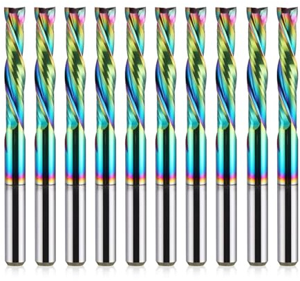 EU_HOZLY DLC-Beschichtung, UP-Down-Schnitt, 2 Flöten, Spiralkarbid-Fräswerkzeug, CNC-Fräser, Kompression, Holzschaftfräser, 1/8-Zoll-Schaft, 1/8-Zoll-Schneiddurchmesser, 17 mm CEL