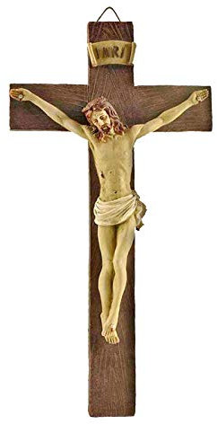 Statua Cattolica Statua Crocefisso di Gesù Appeso Scultura Cappella Decorazione