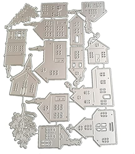 LICHENGTAI Stanzschablone Scrapbooking Rahmen Metall Stanzformen Haus Personen Blume Schablonen Für Grußkarten, Postkarten, Fotoalben, Umschlägen, Einladungen, DIY Geburtstag Weihnachts Geschenk