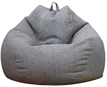 SEAHOME Sitzsack ohne Füllung, Sitzsack Stuhl Sofabezug Lazy Lounger Sitzsack Aufbewahrung Stuhlbezug Indoor Outdoor Leinen Bezug für Erwachsene - 70 x 80 cm, Dunkelgrau
