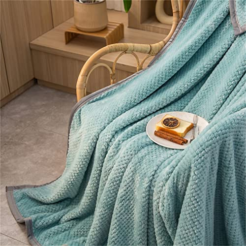 Martin Kench Kuscheldecke Strickdecke Wohndecken Couchdecke Flauschig Überwurf Sofadecke Blanket Für Bett Sofa Schlafzimmer Büro (Hellblau,150x200cm)