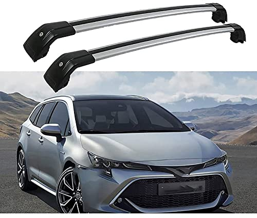 für To-yota Corolla Touring Sports 5-Dr Estate 2019-2023 2 Stück Aluminium Querträger Dachträger Auto Dachgepäckträger Lastenträger Relingträger für Gepäcktransport Reisen und Camping