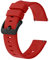 BISONSTRAP Bracelets de Montre en Silicone, Bracelets Minces à Dégagement Rapide, 20mm, Rouge avec Boucle Noire